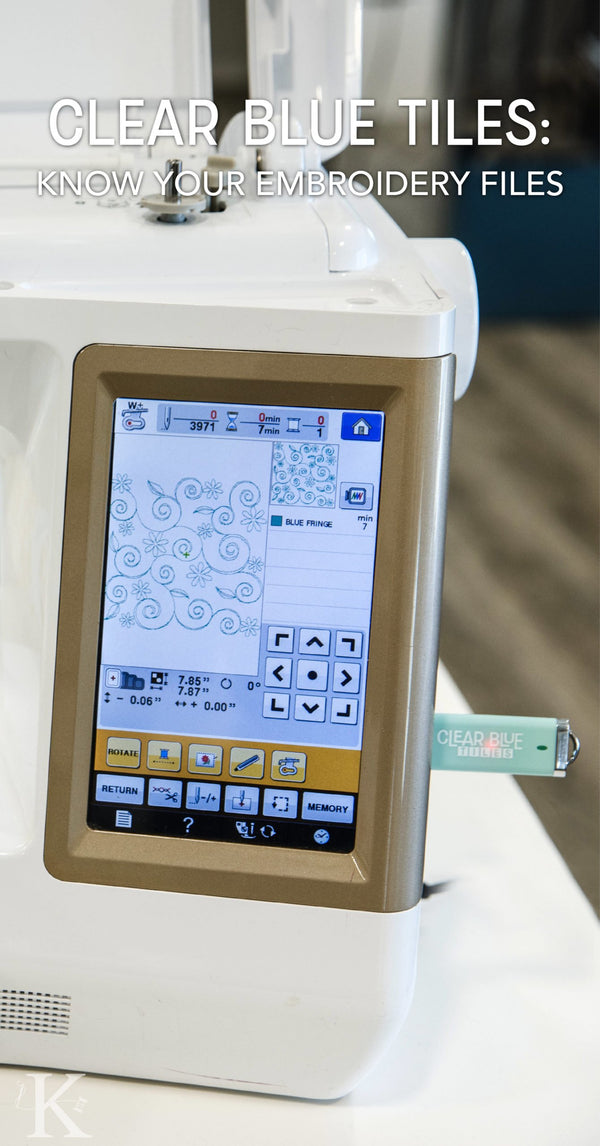 Kimberbell Clear Blue Tiles for Machine Embroidery: Know Your Embroidery Files