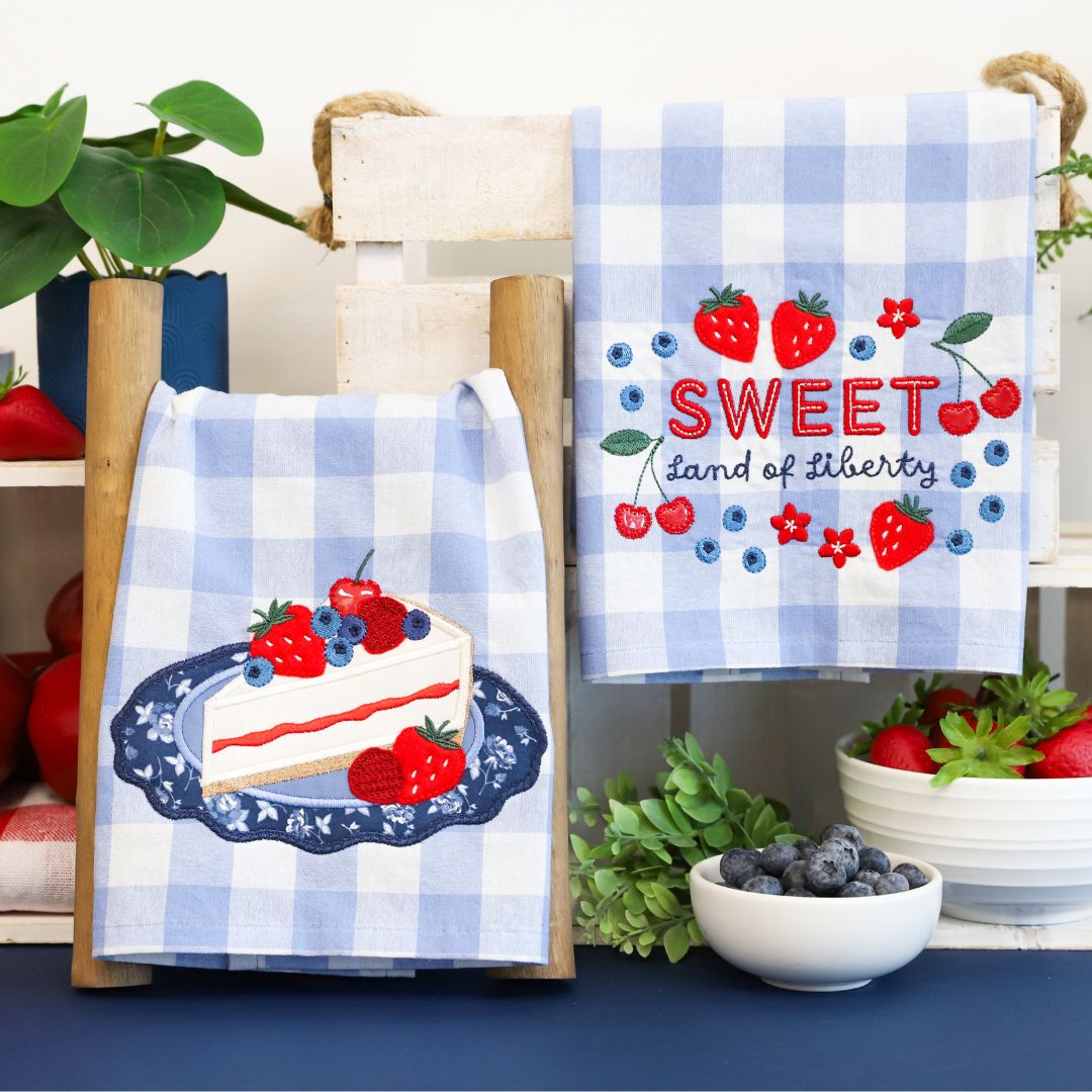 May Hoop Studio: Patriotic Tea Towels