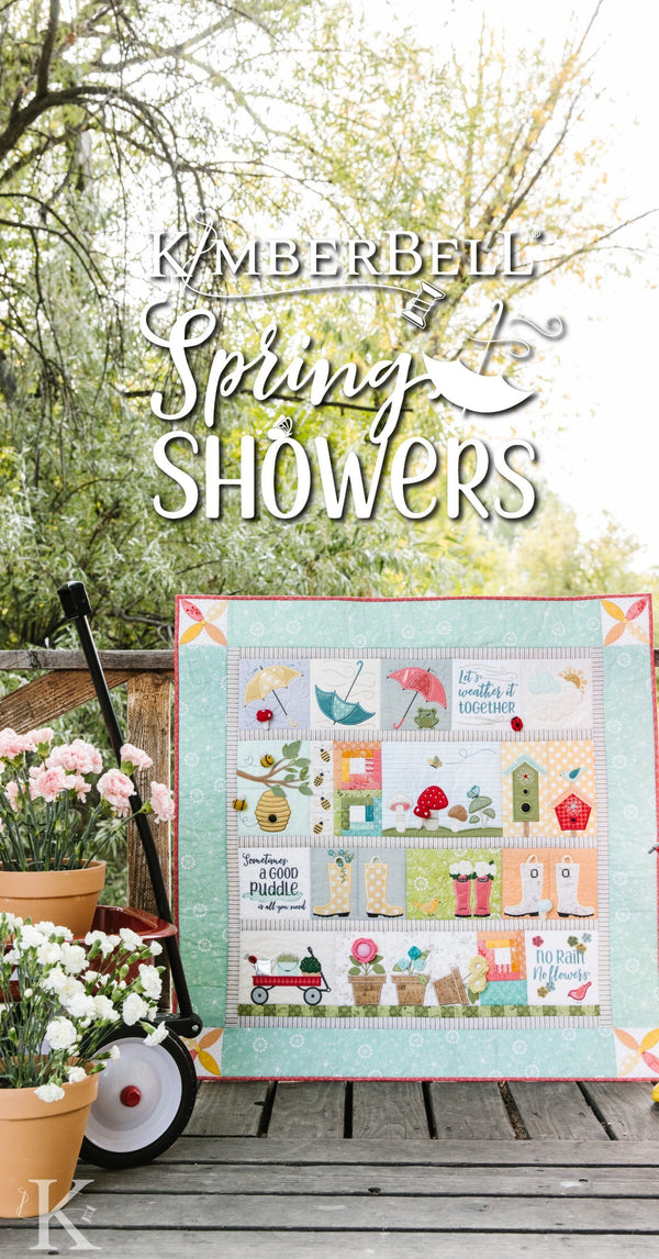 Coming Soon! Kimberbell's Spring Showers Quilt for Machine Embroidery.