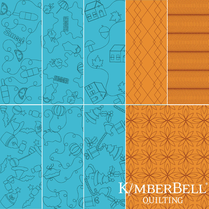 Mini Quilts, Vol. 2: July-December Embroidery Quilting Bundle - Background Quilting