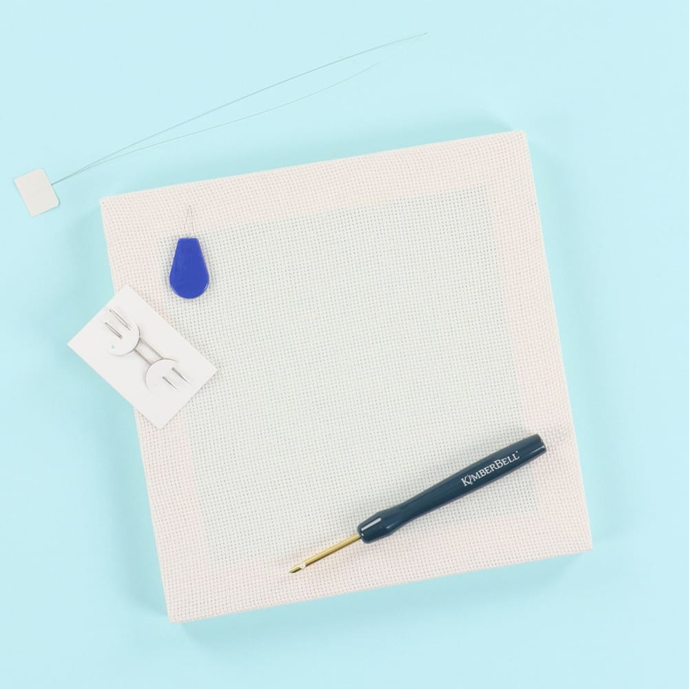 Premium 8” Pre-Stretched Monk’s Cloth Frame & Punch Needle Tool Set