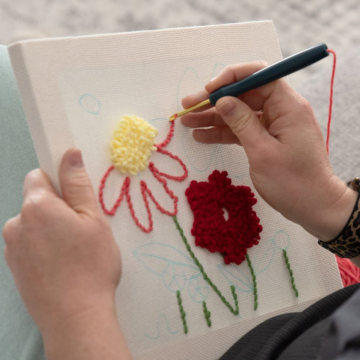 Premium 10” Pre-Stretched Monk’s Cloth Frame & Punch Needle Tool Set