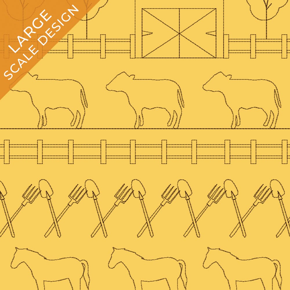 Farm 1 background quilting design all animals
