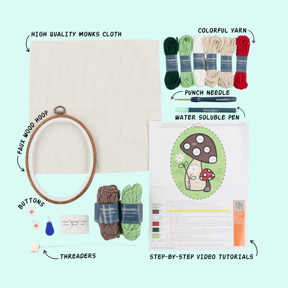 Mushroom Meadows - Punch Needle Plus Kit