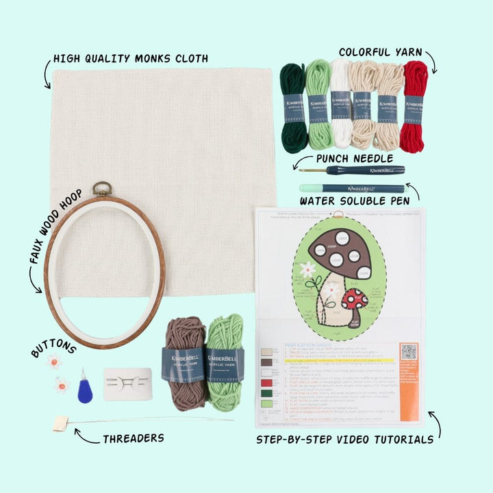 Mushroom Meadows - Punch Needle Plus Kit