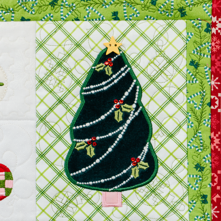 Christmas Border 7 background quilting design tree