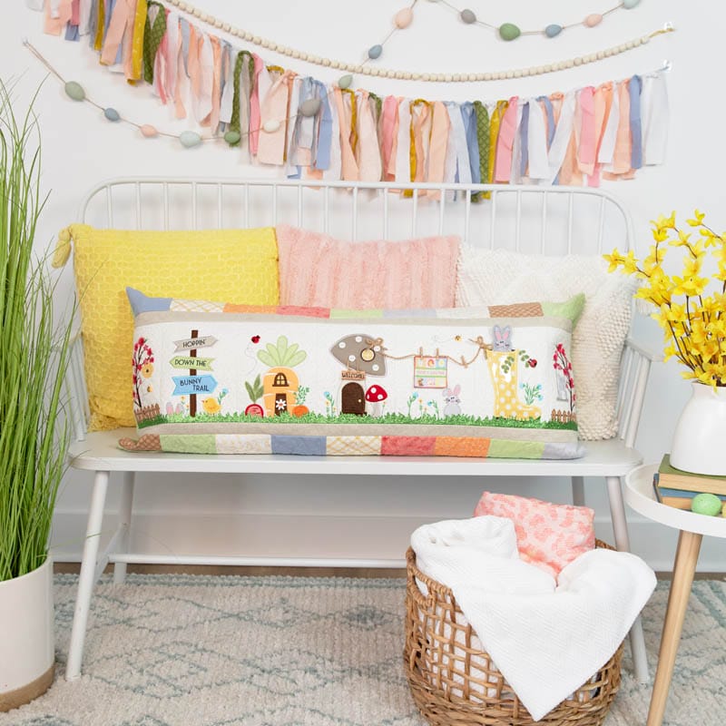 Hoppin Down the Bunny Trail Bench Pillow