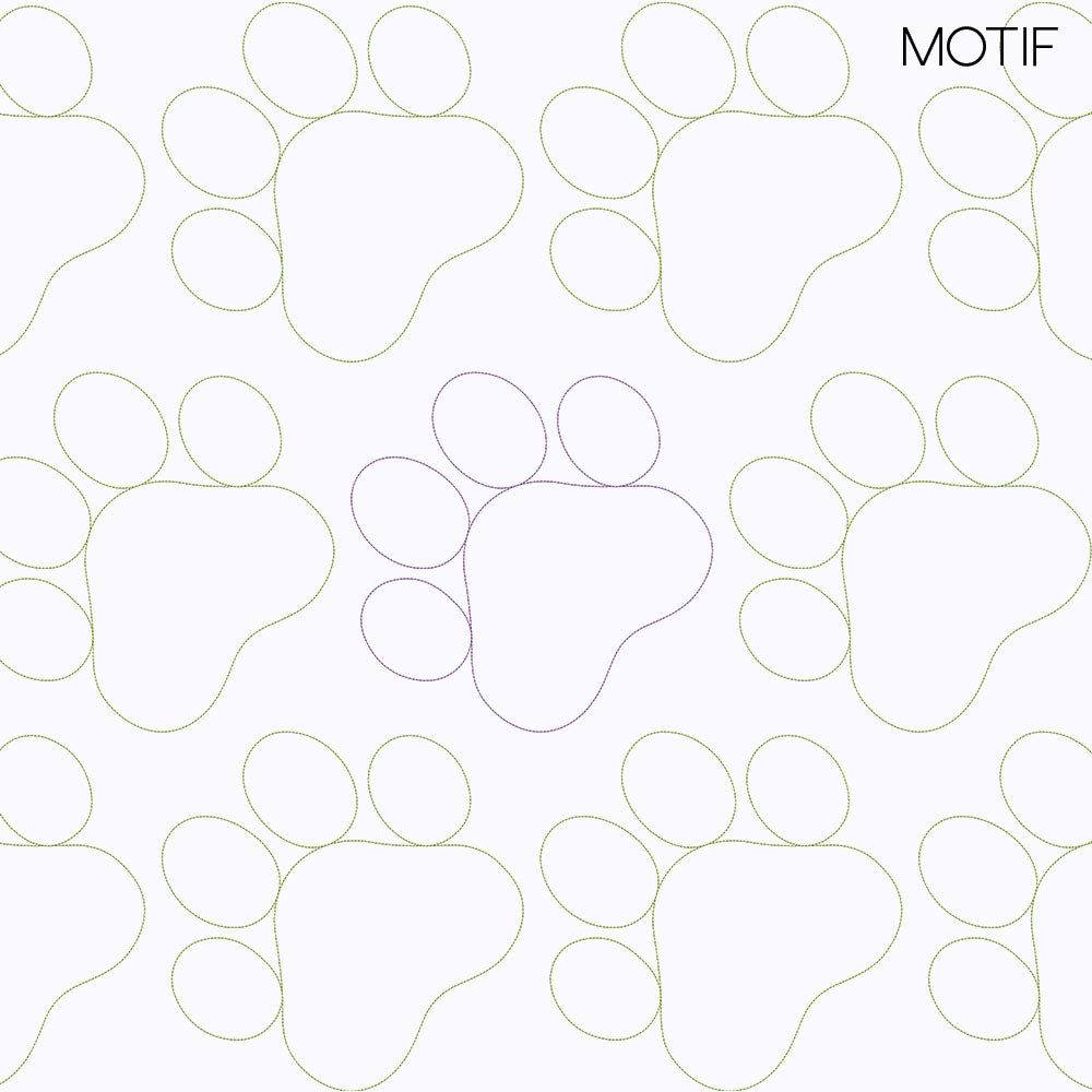 Paw Print Motif 2 - Longarm Quilting