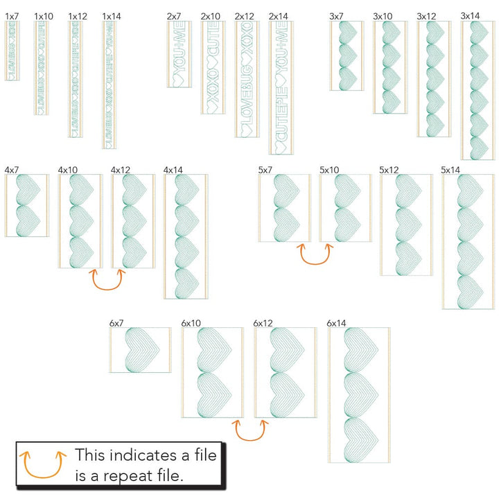 Valentine border 3 sizes