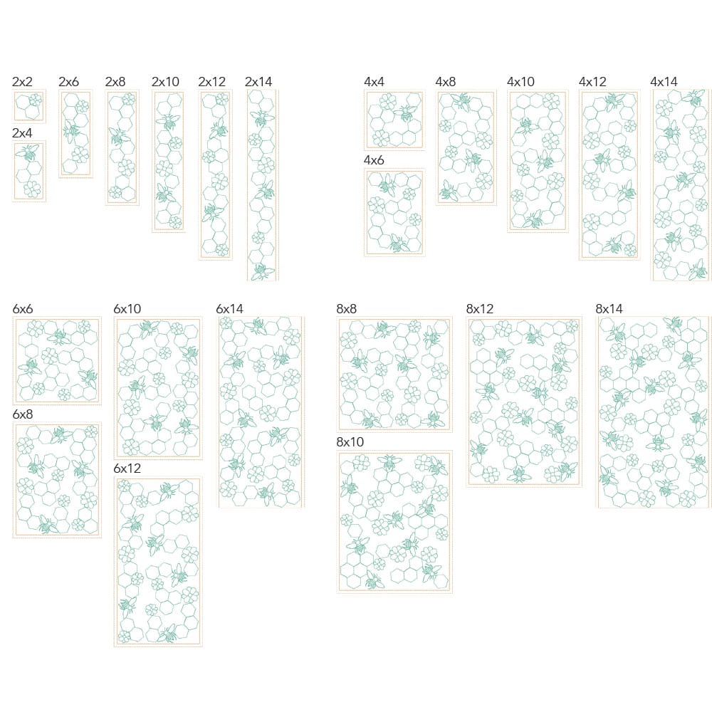 Embroidery field sizes graphic