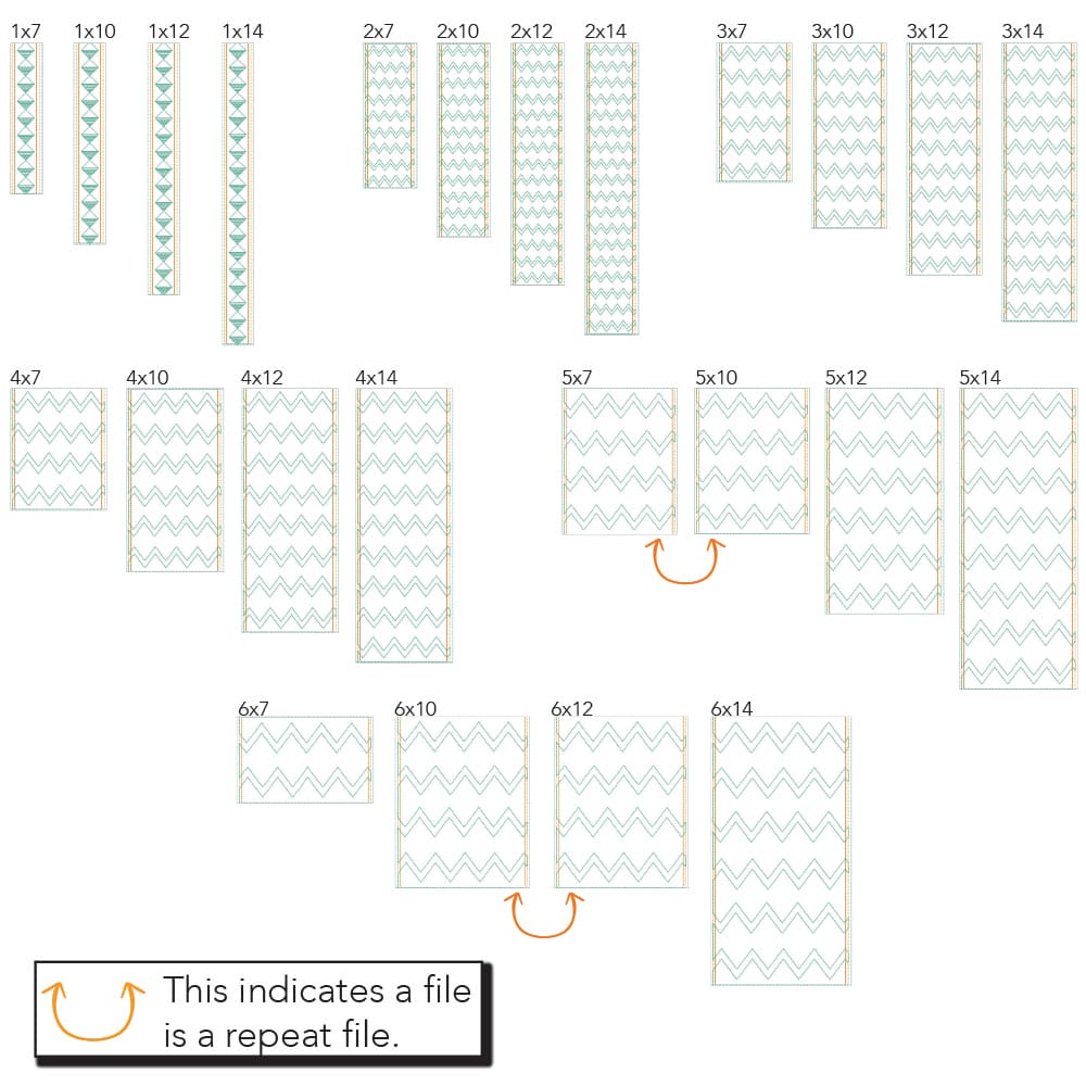 Zigzag Border 1 sizes