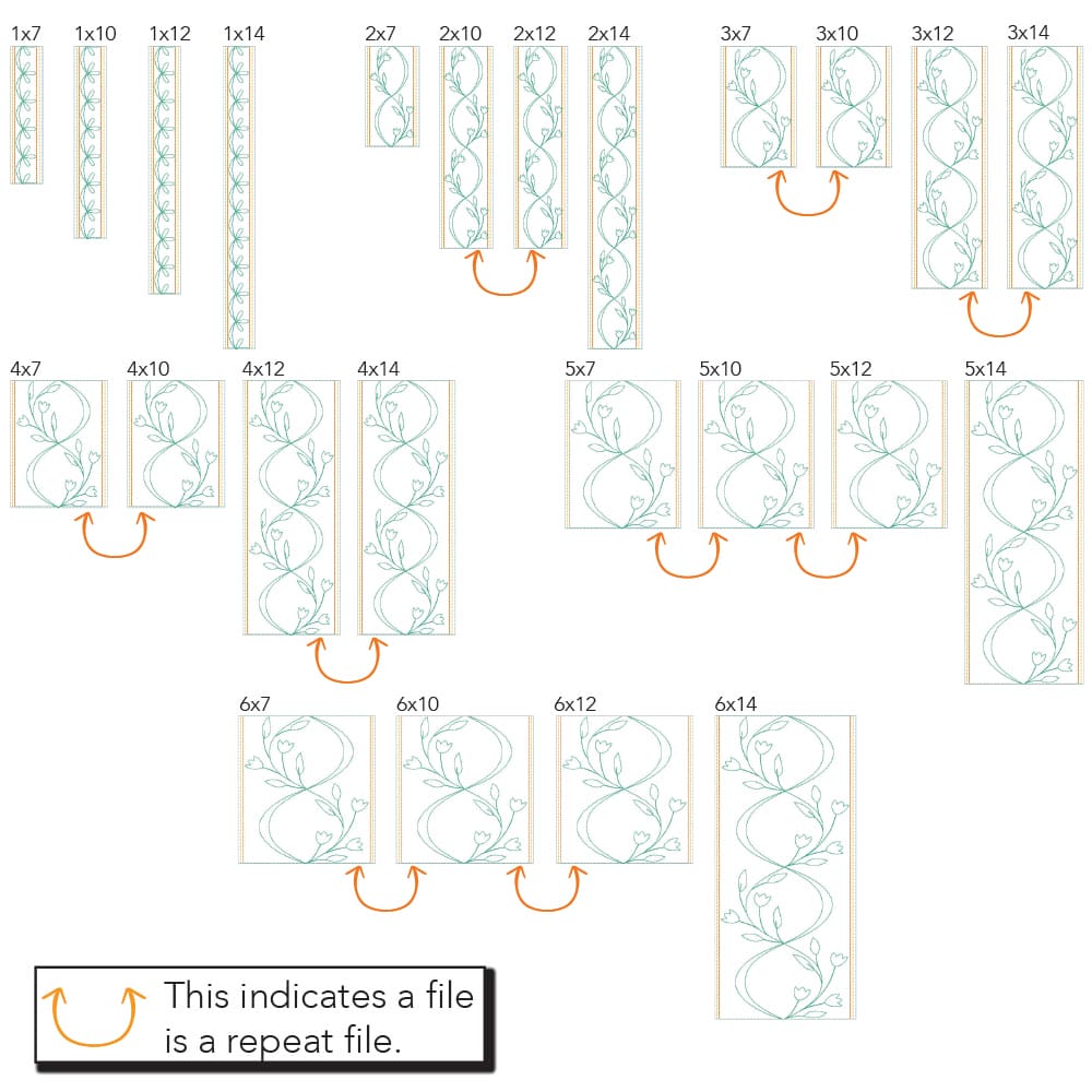Floral border 3 sizes