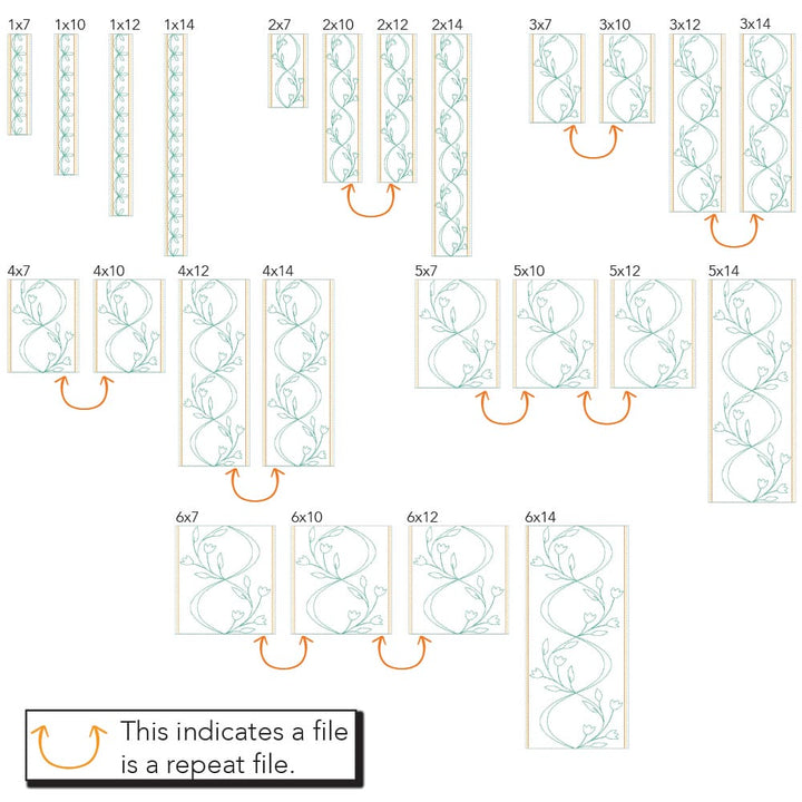 Floral border 3 sizes
