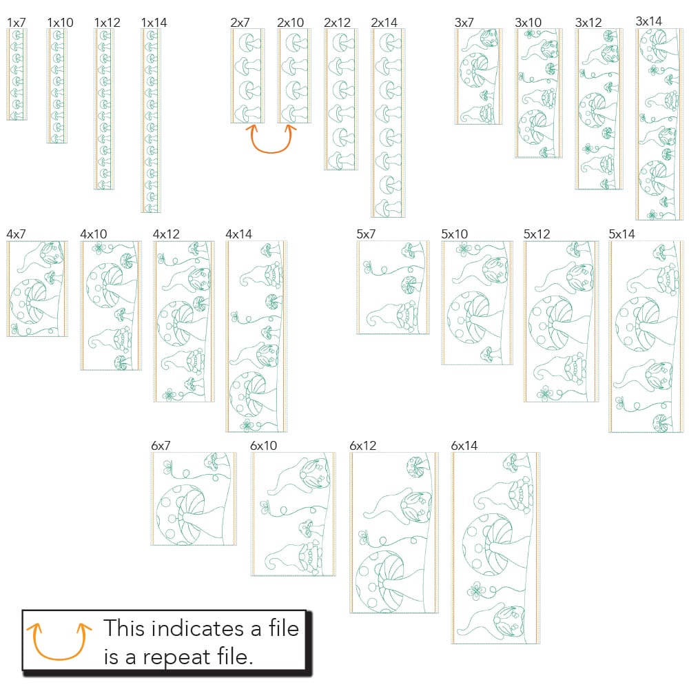 Mushroom Border 1 sizes