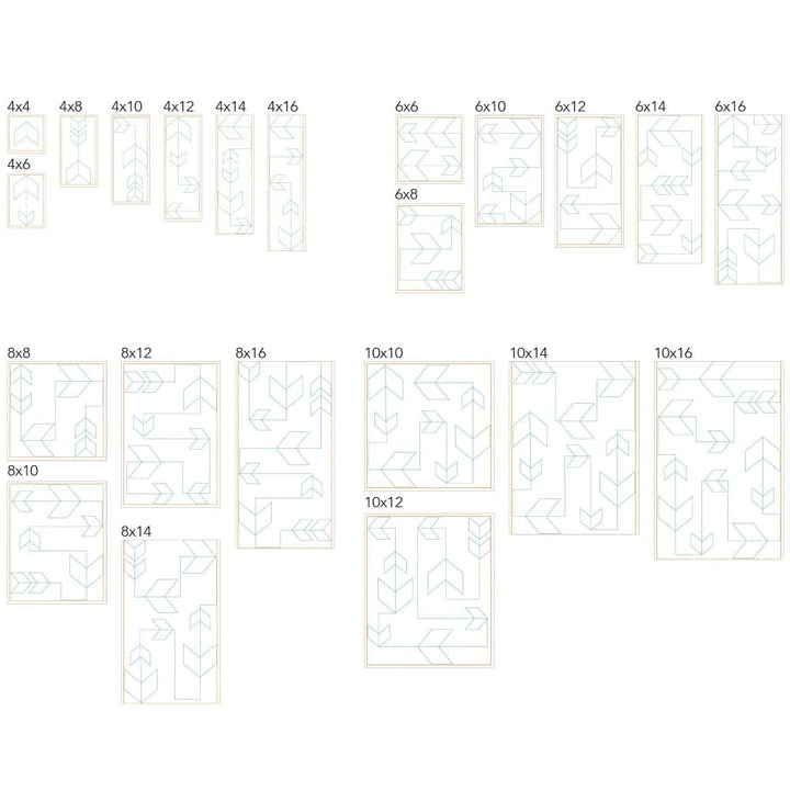 chevron 3 embroidery sizes