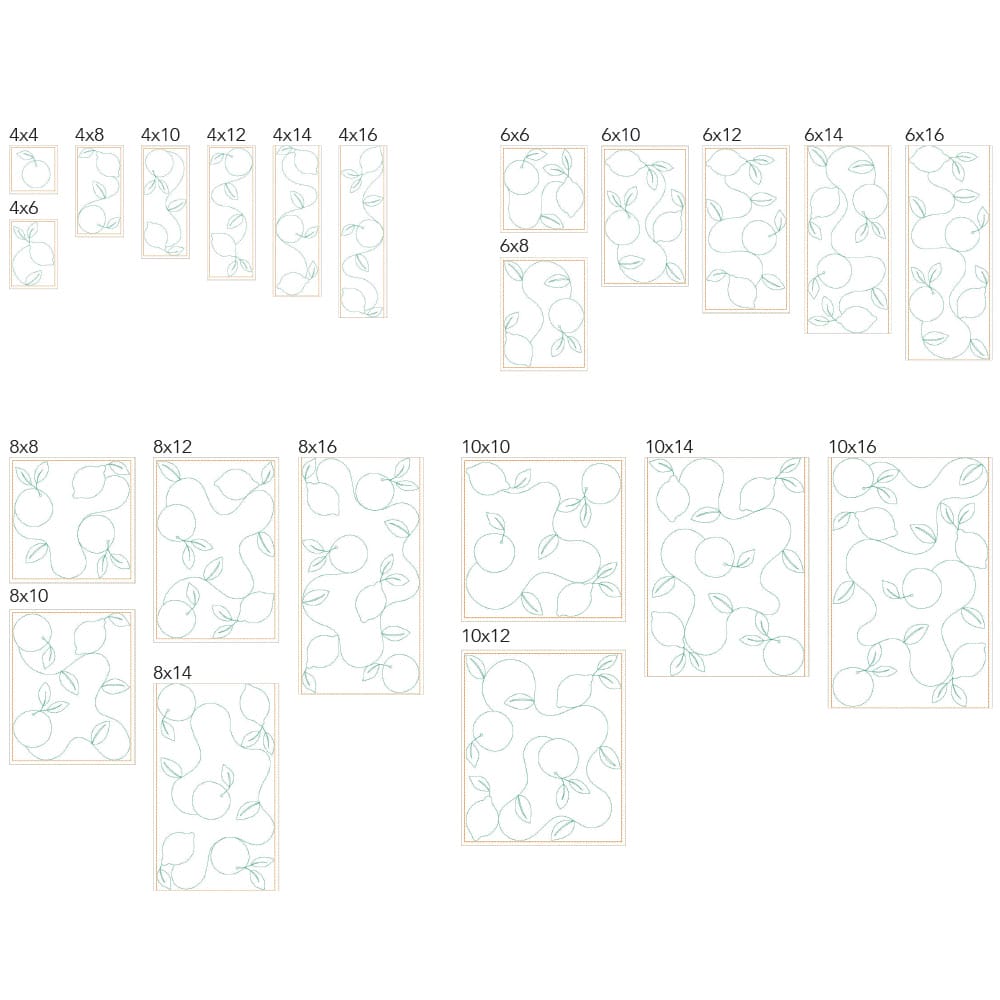 Fruit 8 embroidery sizes