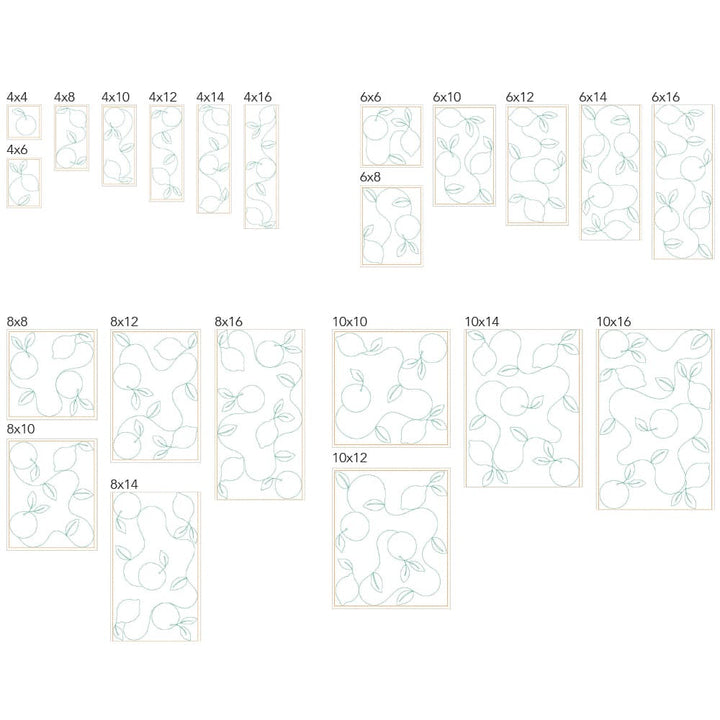 Fruit 8 embroidery sizes