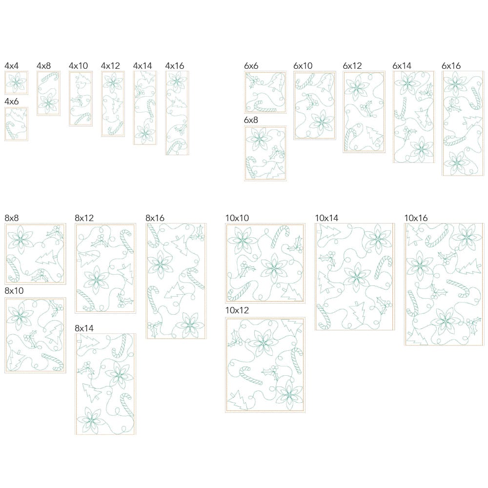 Christmas 12 embroidery sizes