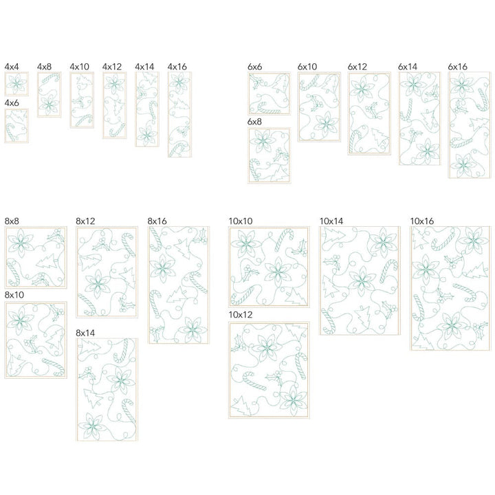 Christmas 12 embroidery sizes