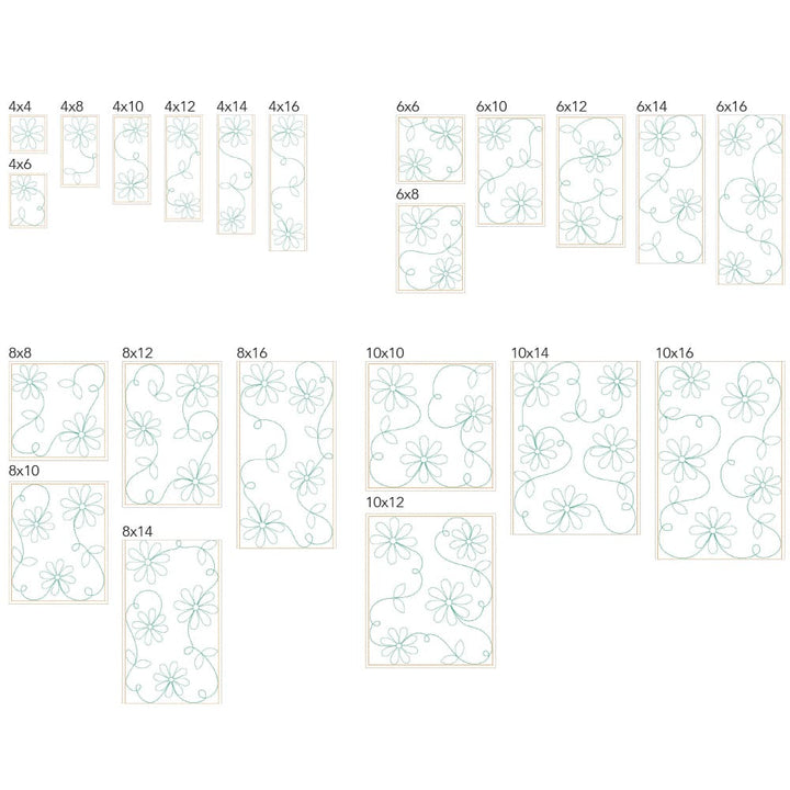 Floral 9 tile sizes