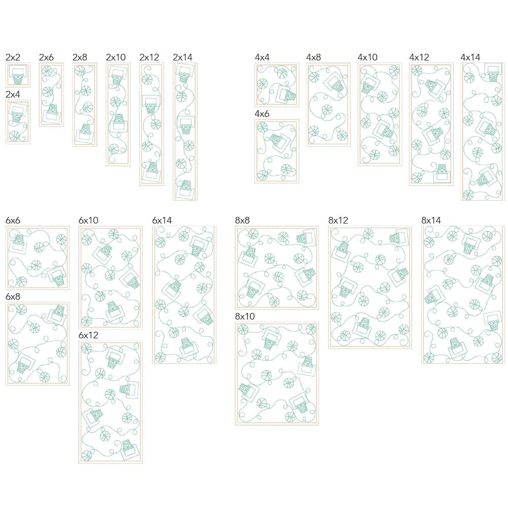 Sport 6 background quilting design embroidery tiles