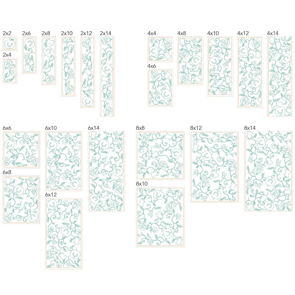 Halloween 9 background quilting design tiles