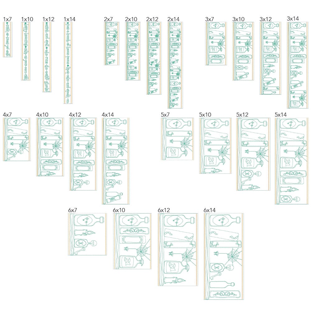 Halloween border 4 background quilting design tiles