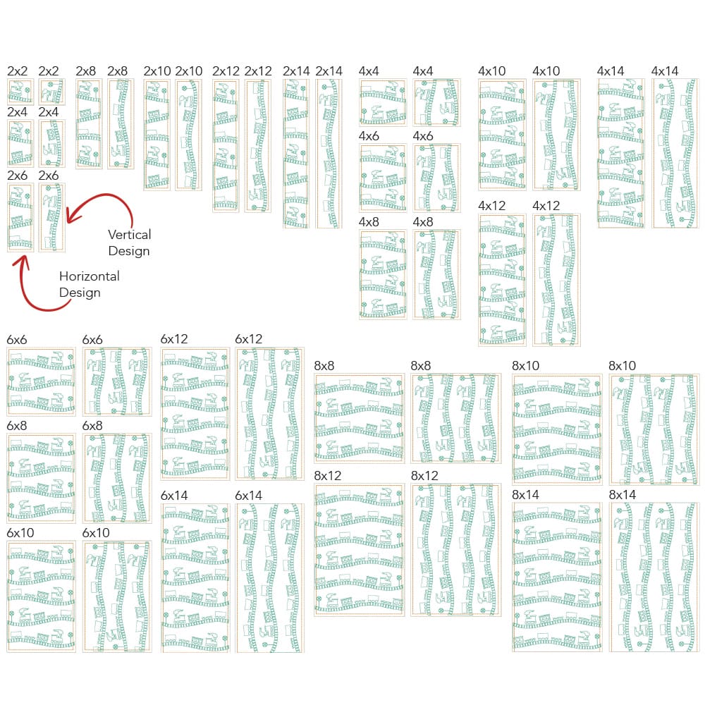 Train 1 background quilting design space