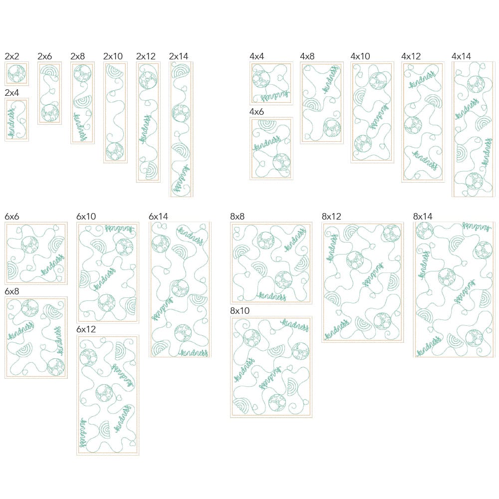 Earth 1 Background Quilting Design sizes