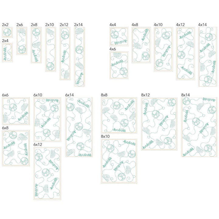 Earth 1 Background Quilting Design sizes