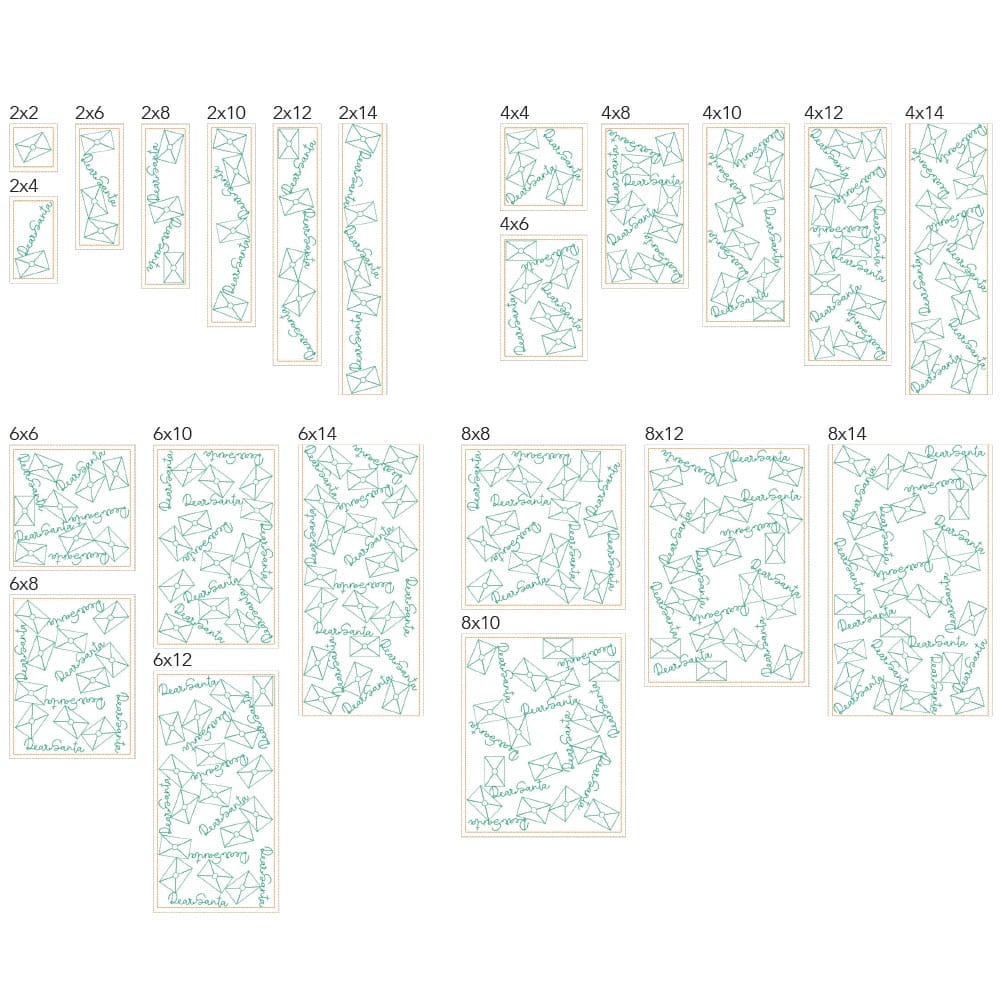 Christmas 15 background quilting design sizes