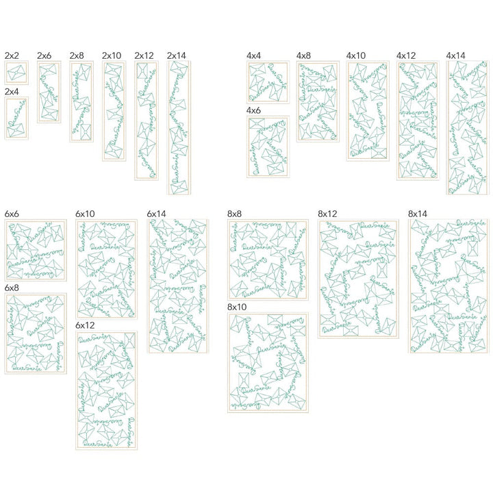 Christmas 15 background quilting design sizes