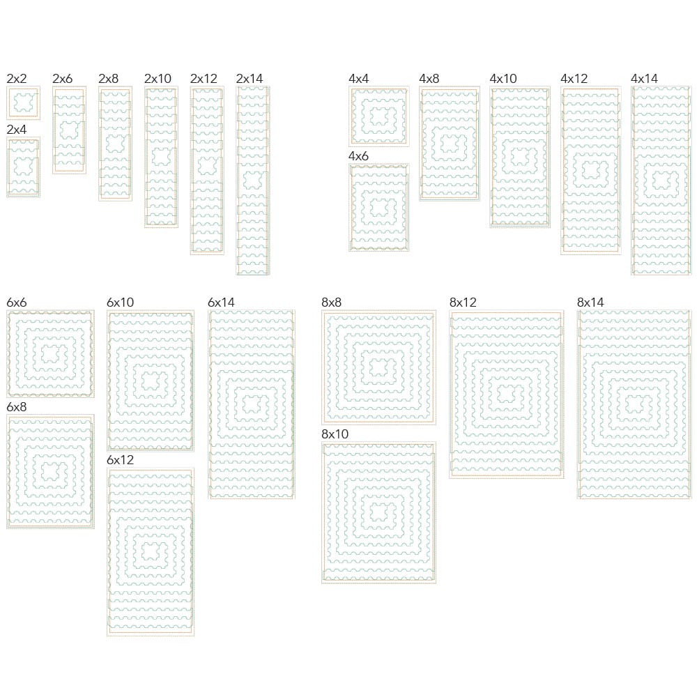 Wavy 9 background quilting design files