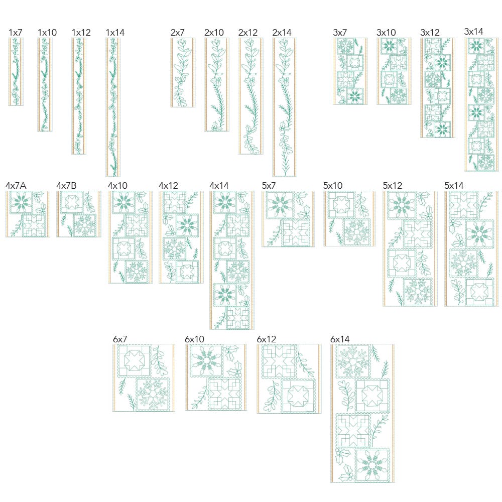 Christmas Border 7 background quilting design sizes