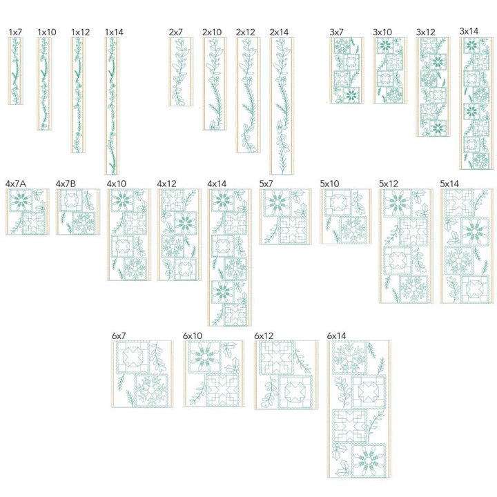 Christmas Border 7 background quilting design sizes