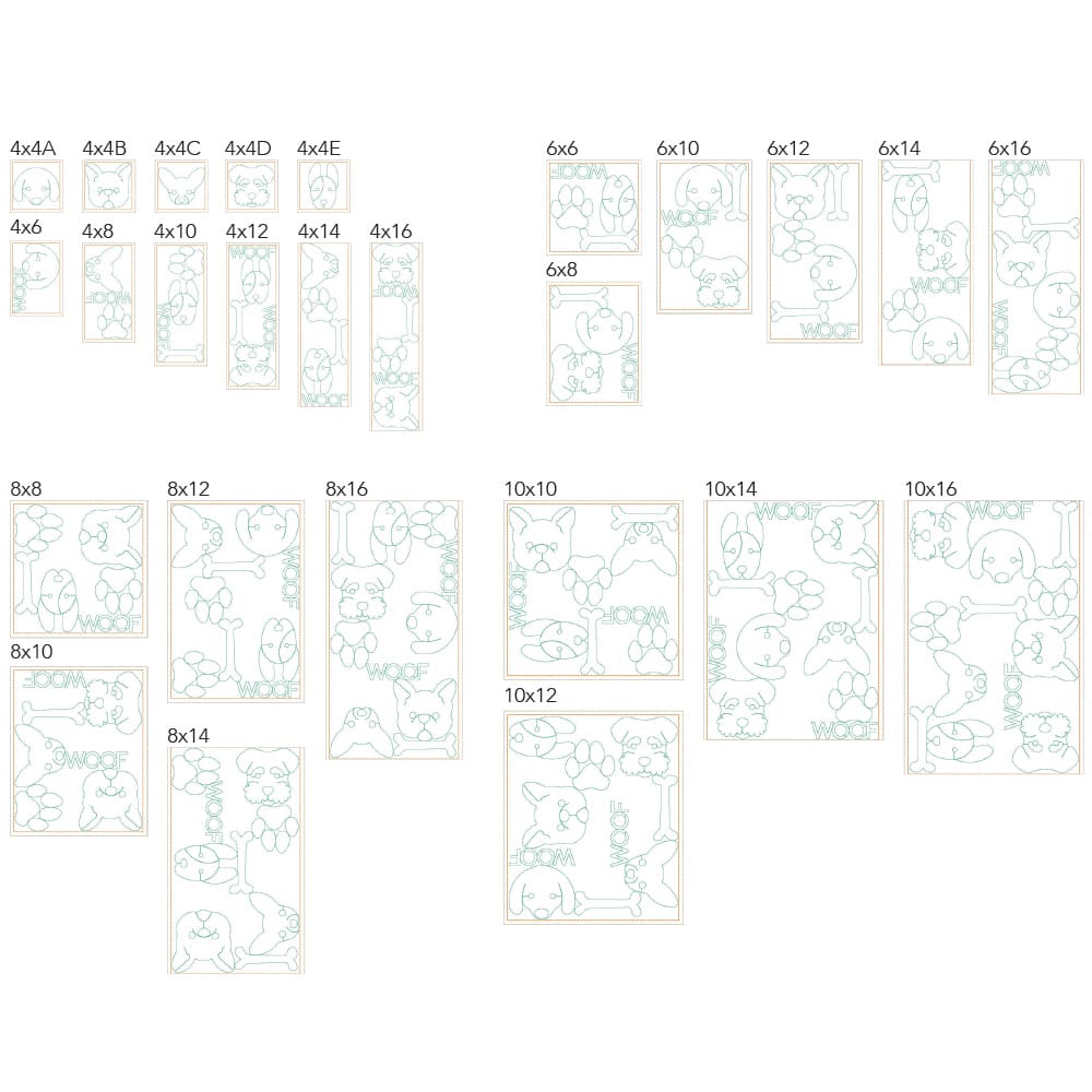 Animal 12 background quilting sizes