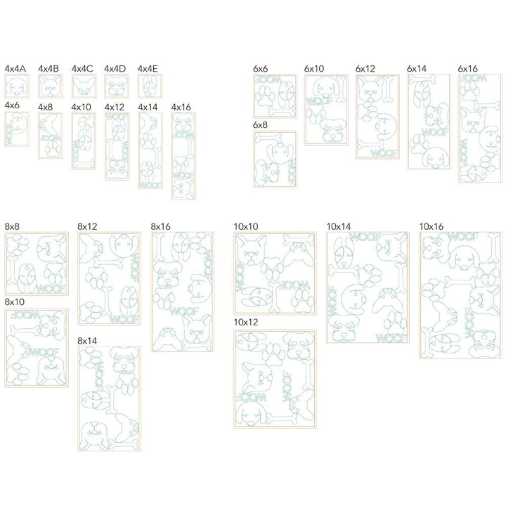 Animal 12 background quilting sizes