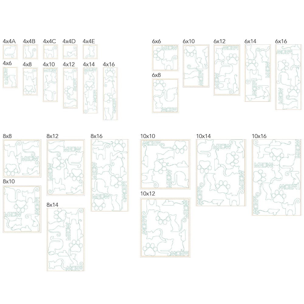 Animal 13 background quilting designs sizes