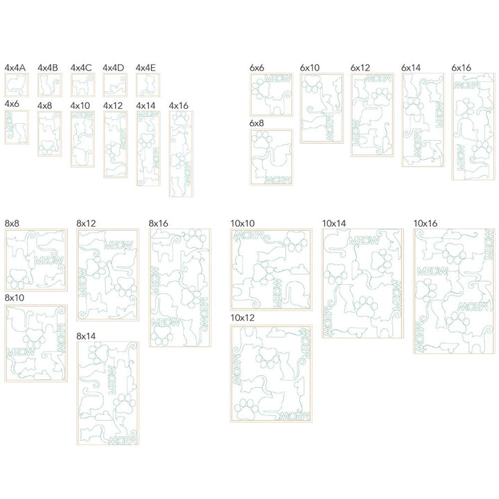 Animal 13 background quilting designs sizes