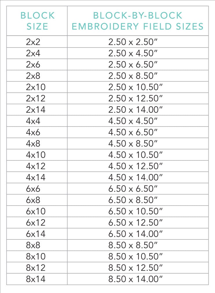 diamond 3 embroidery file sizes