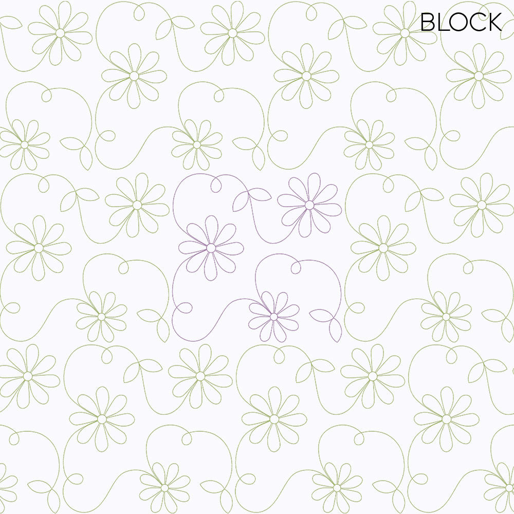 Daisy 1 Longarm Quilting Set (Edge-to-Edge + Block)