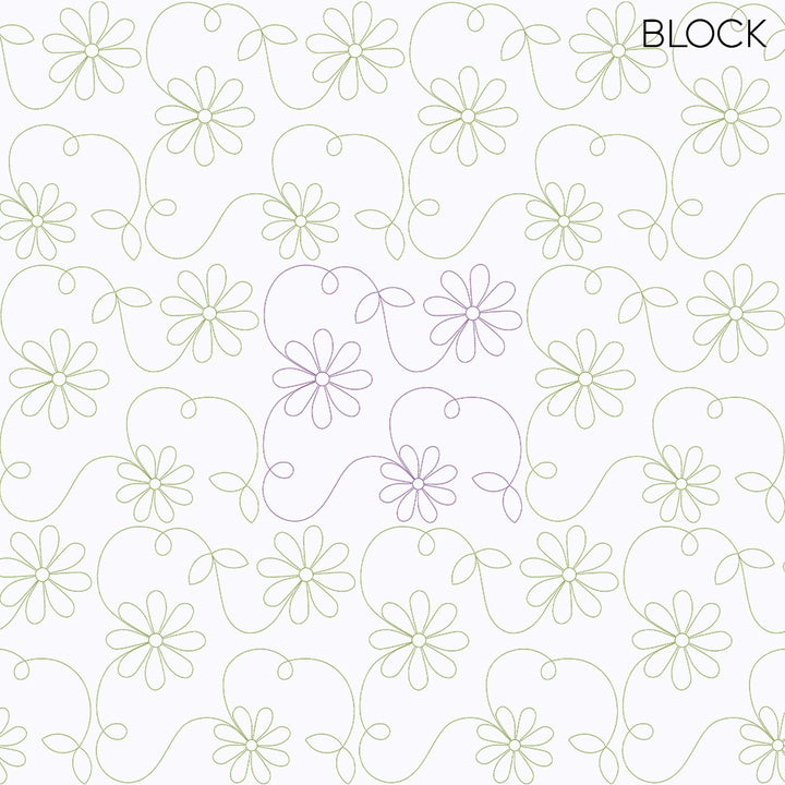 Daisy 1 Longarm Quilting Set (Edge-to-Edge + Block)