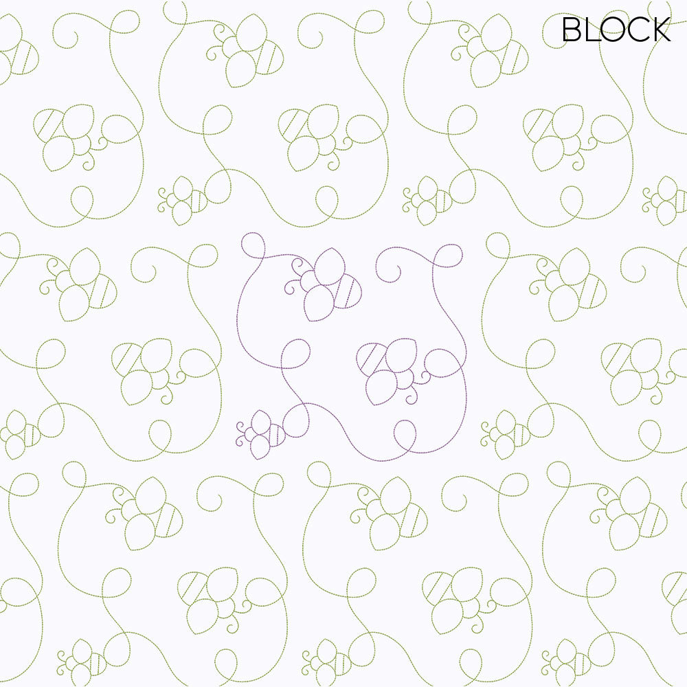 Bee 1 Longarm Quilting Set (Edge-to-Edge + Block)
