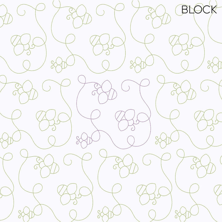 Bee 1 Longarm Quilting Set (Edge-to-Edge + Block)