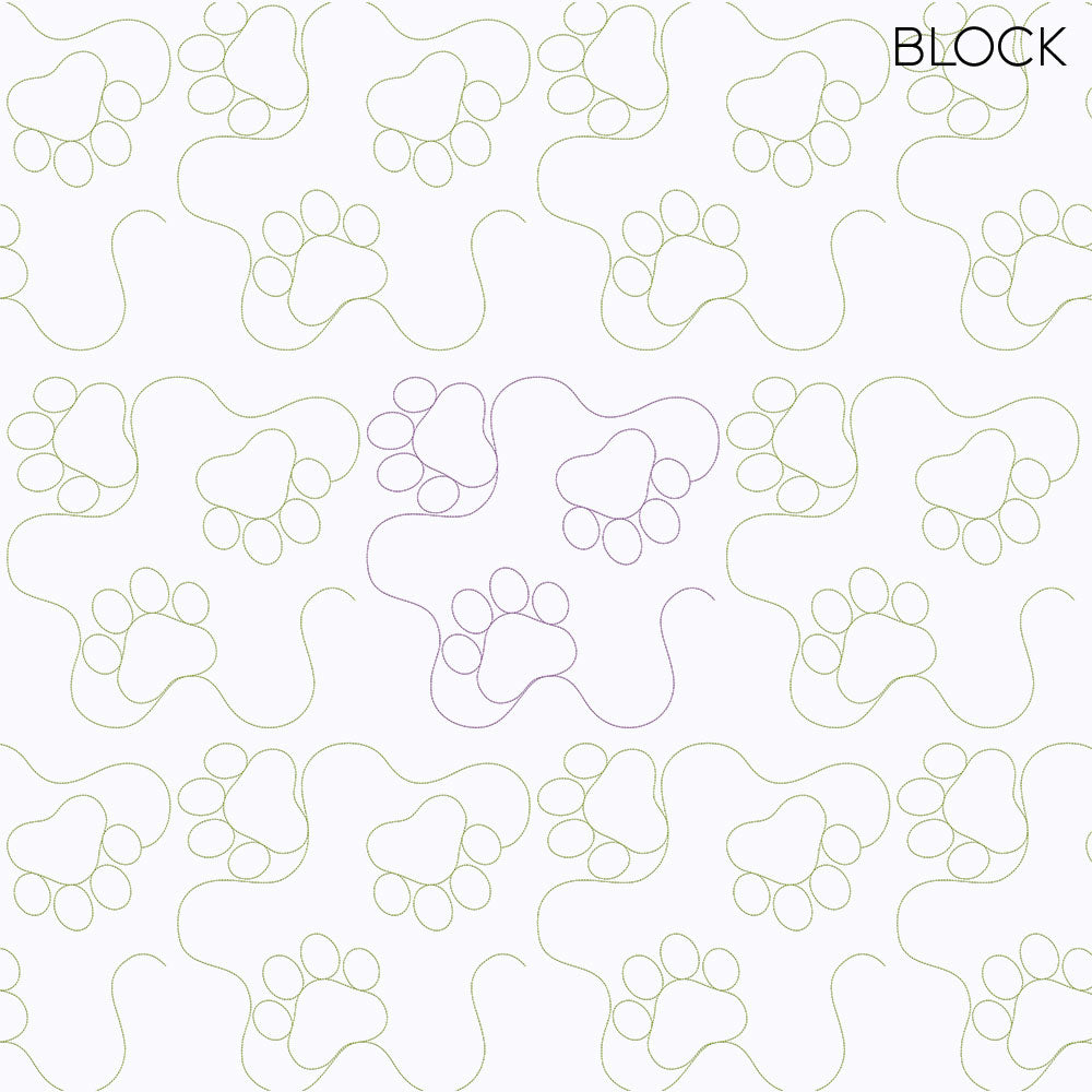 Paw Print 1 Longarm Quilting Set (Edge-to-Edge + Block)