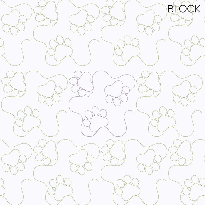 Paw Print 1 Longarm Quilting Set (Edge-to-Edge + Block)