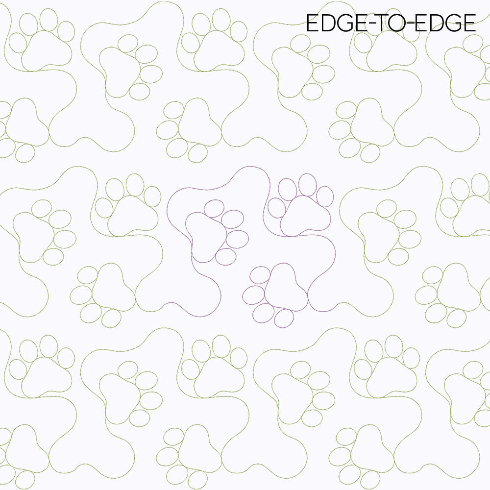 Paw Print 1 Longarm Quilting Set (Edge-to-Edge + Block)