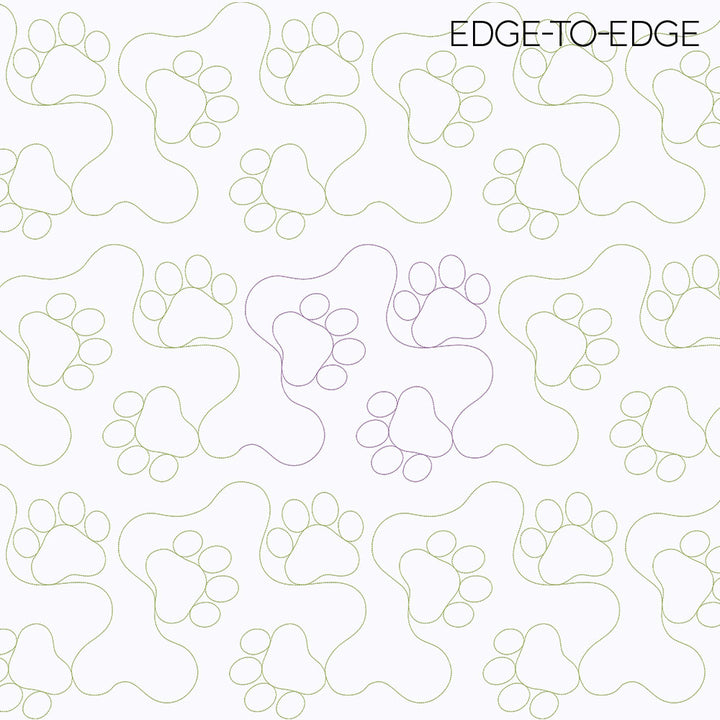 Paw Print 1 Longarm Quilting Set (Edge-to-Edge + Block)