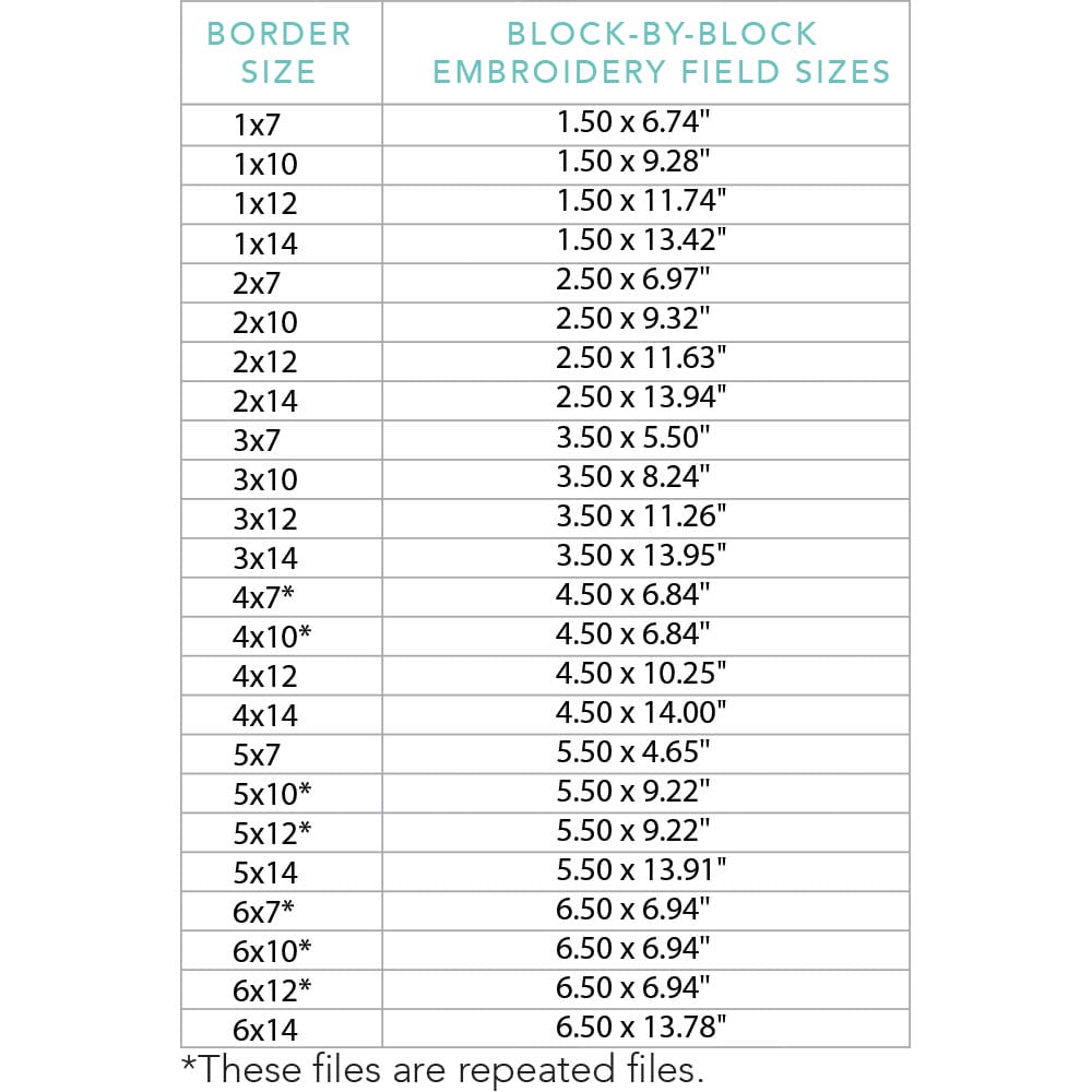 Weave border 1 embroidery file sizes