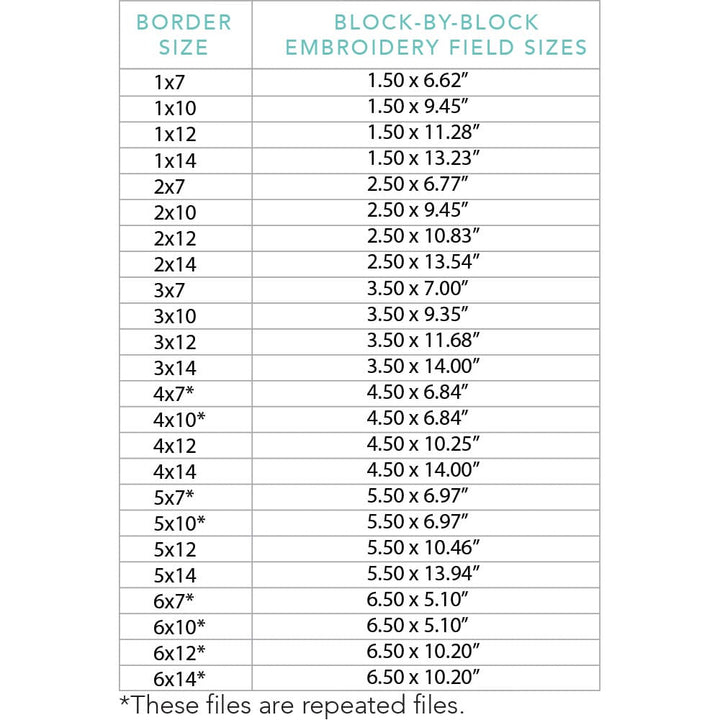 Geometric Border 1 Embroidery field sizes